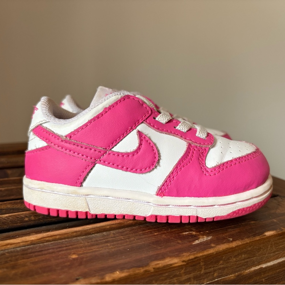 Nike Dunks Kids Youth Girls Sneakers in Barbie Pink and White Slip On Shoes
